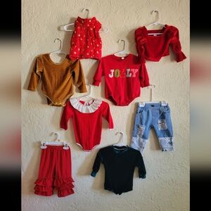 Baby Girl Winter Christmas Holiday Bundle 3-6 M brands are on tags if listed